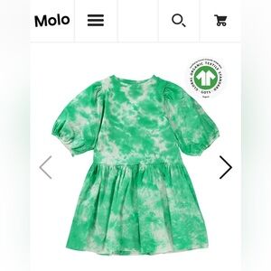 Molo Green Tie-Dye Kids Dress
